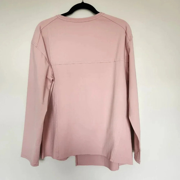 LIT Activewear Long Sleeve Crew Neck Exposed Seams Top Blush Pink Size M - Picture 6 of 7
